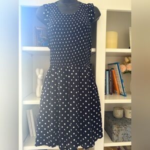 NWT Altar’d State About A Girl Navy and White Polka Dot Dress